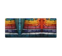 GGNKDL Rainbow Steps Prints Gaming Mouse pad XXL Large Mouse Mat Long Extended Mouse Pad Desk Mat Non-Slip Rubber Mice Pads Stitched Edges Thin Pad 31.5 x 11.8 x 0.12 in