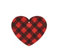 GGNKDL red black buffalo check plaid pattern prints 6-piece Heart Shape car air freshener with hanging type car accessories
