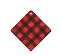 GGNKDL red black buffalo check plaid pattern prints 6-piece Square car air freshener with hanging type car accessories