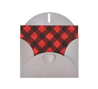 GGNKDL Red Black Buffalo Check Plaid Pattern Prints Greeting Card - High-End Pearlescent Paper With Dazzling Sparkling Effect