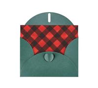 GGNKDL Red Black Buffalo Check Plaid Pattern Prints Greeting Card - High-End Pearlescent Paper With Dazzling Sparkling Effect