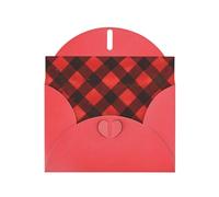 GGNKDL Red Black Buffalo Check Plaid Pattern Prints Greeting Card - High-End Pearlescent Paper With Dazzling Sparkling Effect