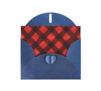 GGNKDL Red Black Buffalo Check Plaid Pattern Prints Greeting Card - High-End Pearlescent Paper With Dazzling Sparkling Effect