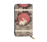 GGNKDL Resurrection Rabbit Hole printing Women's leather long handheld wallet large capacity credit card zipper bag