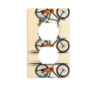 GGNKDL Retro bicycle printing Dual socket wall panel household power cover durable for decorative sockets and switches
