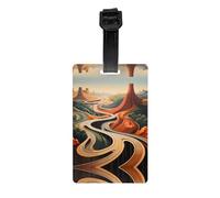 GGNKDL Ribbon of The Earth Prints Luggage Tags and Travel Bag Tags are Suitable for Both Men and Women to Prevent Luggage