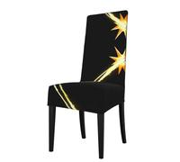 GGNKDL Rocket Launch Countdown Prints Restaurant Chair Covers are Detachable, Super Elastic, and Washable, Suitable for Kitchens