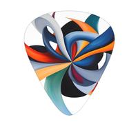 GGNKDL Rotating colorful windmill Prints Guitar plectrum 12 pieces with three thickness plectrum combinations suitable for bass and ukulele
