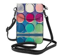 GGNKDL Round color palette printing Crossbody bag, mobile phone bag, women's small wallet, a practical gift suitable for going out, exercising, and shopping