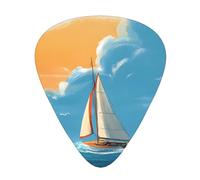 GGNKDL Sailing under the sky Prints Guitar plectrum 12 pieces with three thickness plectrum combinations suitable for bass and ukulele