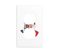 GGNKDL Santa Claus fulfilling his wish printing Dual socket wall panel household power cover durable for decorative sockets and switches