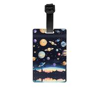 GGNKDL Saturn Jupiter Earth Prints Luggage Tags and Travel Bag Tags are Suitable for Both Men and Women to Prevent Luggage