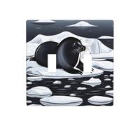 GGNKDL Seals on ice printing Switch cover decorative wall panel suitable for residential and commercial areas 4.5x4.5 In