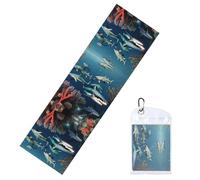 GGNKDL Sharks Under The sea Printing Cool Sports ice Towels are Suitable for Indoor and Outdoor Sports and Exercise Activities