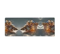 GGNKDL Shining Conch Prints Gaming Mouse pad XXL Large Mouse Mat Long Extended Mouse Pad Desk Mat Non-Slip Rubber Mice Pads Stitched Edges Thin Pad 31.5 x 11.8 x 0.12 in