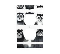 GGNKDL Six ink-wash animals printing Dual socket wall panel household power cover durable for decorative sockets and switches
