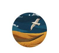 GGNKDL Skylarks fly over the wheat fields prints 6-piece Round Shape car air freshener with hanging type car accessories
