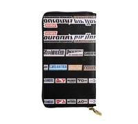 GGNKDL Slogan letters printing Women's leather long handheld wallet large capacity credit card zipper bag