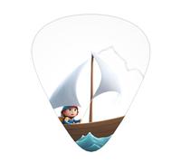 GGNKDL Small sailboat in the waves Prints Guitar plectrum 12 pieces with three thickness plectrum combinations suitable for bass and ukulele