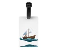 GGNKDL Small Sailboat in The Waves Prints Luggage Tags and Travel Bag Tags are Suitable for Both Men and Women to Prevent Luggage