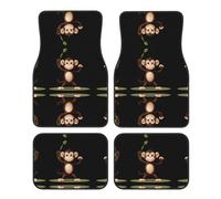 GGNKDL Smart Little Monkey Printing Car Floor mats with Anti Slip Front and Rear are Suitable for Cars, Trucks and SUV