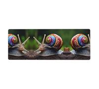 GGNKDL Snail in The Colorful House Prints Gaming Mouse pad XXL Large Mouse Mat Long Extended Mouse Pad Desk Mat Non-Slip Rubber Mice Pads Stitched Edges Thin Pad 31.5 x 11.8 x 0.12 in