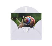 GGNKDL Snail In The Colorful House Prints Greeting Card - High-End Pearlescent Paper With Dazzling Sparkling Effect