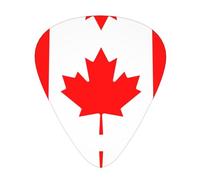 GGNKDL Solid Color Canadian Flag Prints Guitar plectrum 12 pieces with three thickness plectrum combinations suitable for bass and ukulele