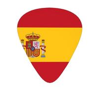 GGNKDL Spanish flag Prints Guitar plectrum 12 pieces with three thickness plectrum combinations suitable for bass and ukulele