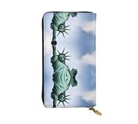 GGNKDL Statue of Liberty in NYC printing Women's leather long handheld wallet large capacity credit card zipper bag