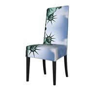 GGNKDL Statue of Liberty in NYC Prints Restaurant Chair Covers are Detachable, Super Elastic, and Washable, Suitable for Kitchens