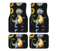 GGNKDL Sunflower Dinosaur Printing Car Floor mats with Anti Slip Front and Rear are Suitable for Cars, Trucks and SUV