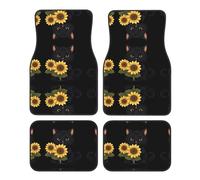 GGNKDL Sunflower Kitten Printing Car Floor mats with Anti Slip Front and Rear are Suitable for Cars, Trucks and SUV