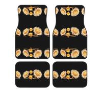 GGNKDL Sunflower Printing Car Floor mats with Anti Slip Front and Rear are Suitable for Cars, Trucks and SUV