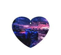 GGNKDL Supercar In Future Sunset prints 6-piece Heart Shape car air freshener with hanging type car accessories