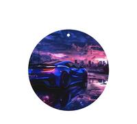 GGNKDL Supercar In Future Sunset prints 6-piece Round Shape car air freshener with hanging type car accessories
