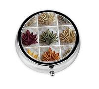 GGNKDL The Art of Napkin Folding Prints Round Mini Pill Box with 3 compartments for Pill Storage and Portable Travel
