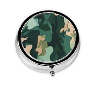 GGNKDL The Beauty of Camouflage Prints Round Mini Pill Box with 3 compartments for Pill Storage and Portable Travel