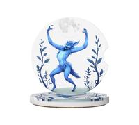 GGNKDL The Devil Steals The Moon Printing Car Coasters 2 Absorbent Ceramic Anti Slip Beverage Pads, car Decorations