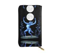 GGNKDL The devil steals the moon printing Women's leather long handheld wallet large capacity credit card zipper bag