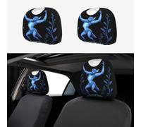 GGNKDL The Devil Steals The Moon Prints 2-Pack car headrest Cover dustproof car Accessory Protective Cover