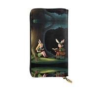 GGNKDL The Elf of Learning Magic Books printing Women's leather long handheld wallet large capacity credit card zipper bag