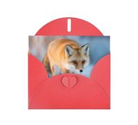 GGNKDL The Fox Who Stepped On Snow Prints Greeting Card - High-End Pearlescent Paper With Dazzling Sparkling Effect