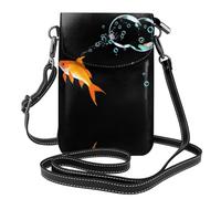 GGNKDL The goldfish that spits bubbles printing Crossbody bag, mobile phone bag, women's small wallet, a practical gift suitable for going out, exercising, and shopping