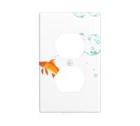 GGNKDL The goldfish that spits bubbles printing Dual socket wall panel household power cover durable for decorative sockets and switches
