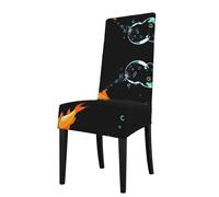 GGNKDL The Goldfish That Spits Bubbles Prints Restaurant Chair Covers are Detachable, Super Elastic, and Washable, Suitable for Kitchens