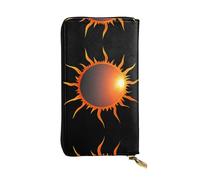 GGNKDL The hot sun printing Women's leather long handheld wallet large capacity credit card zipper bag