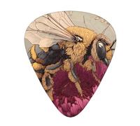 GGNKDL The King of Bees Prints Guitar plectrum 12 pieces with three thickness plectrum combinations suitable for bass and ukulele