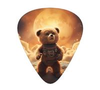 GGNKDL The little bear on the planet Prints Guitar plectrum 12 pieces with three thickness plectrum combinations suitable for bass and ukulele