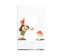 GGNKDL The little girl picking mushrooms printing Dual socket wall panel household power cover durable for decorative sockets and switches
